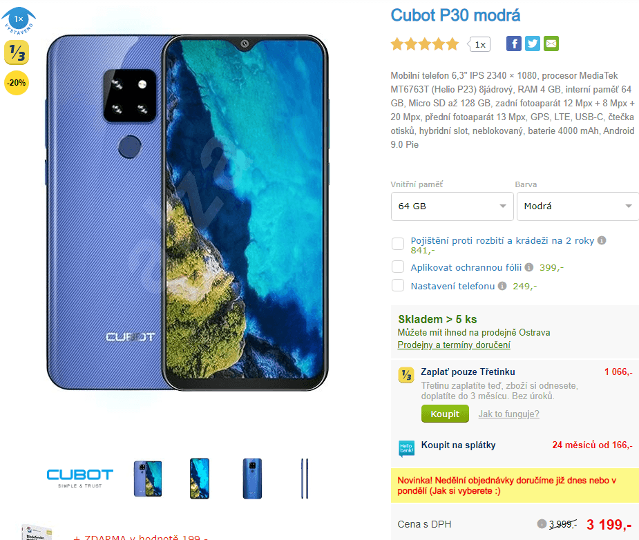 Cubot, 8x 2GHz, 4GB RAM, 6,3", LTE