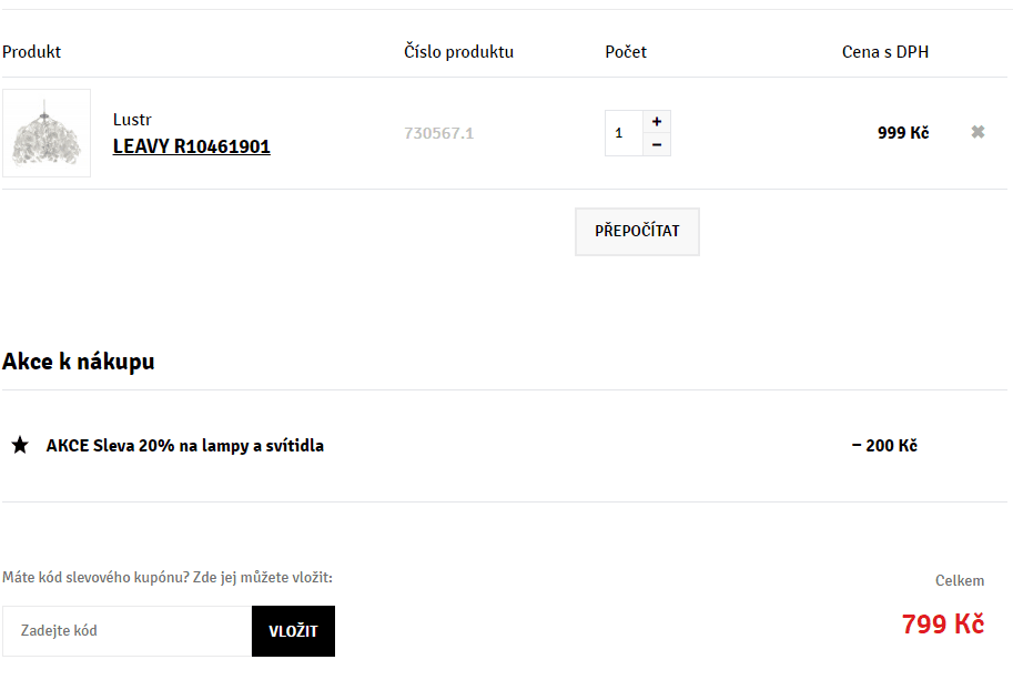 Extra -20% na lampy a světla