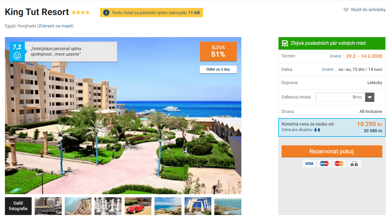 Egypt, Hurghada /✈ Brno/ AI / 4⭐/ 15 dní