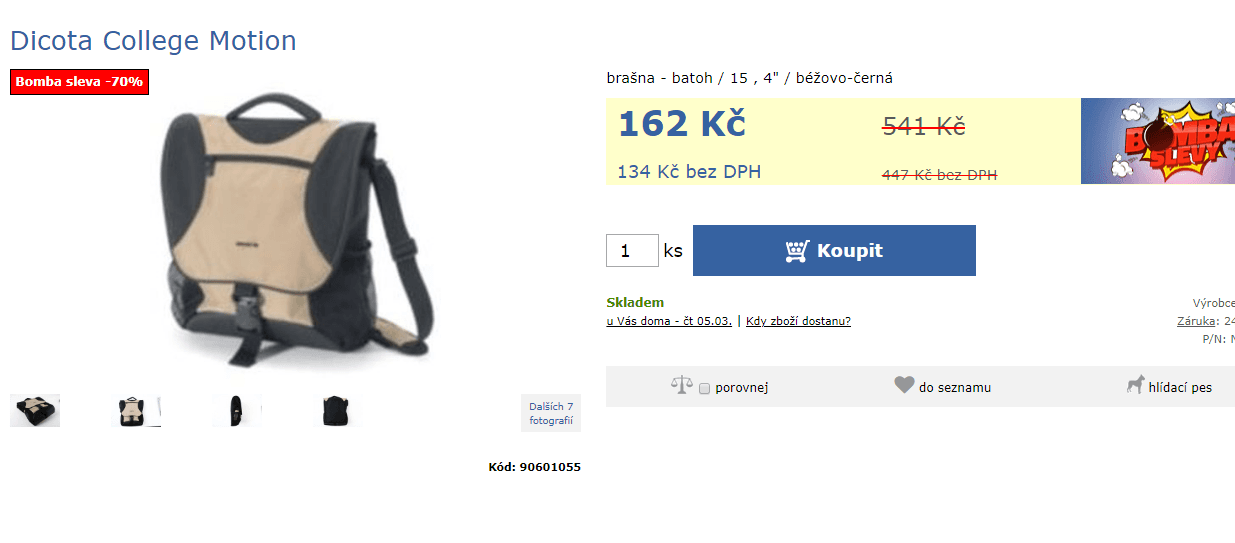 Brašna (batoh) Dicota College Motion 15,4"