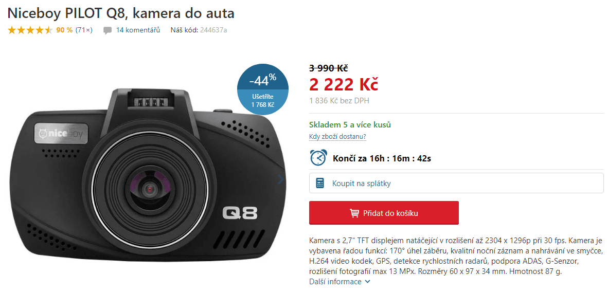 Kamera do auta Niceboy Q8, technologie
