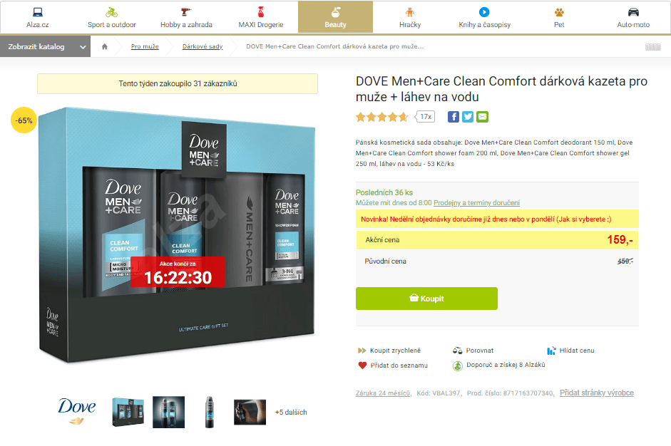 Dárková sada Dove Men+Care Comfort