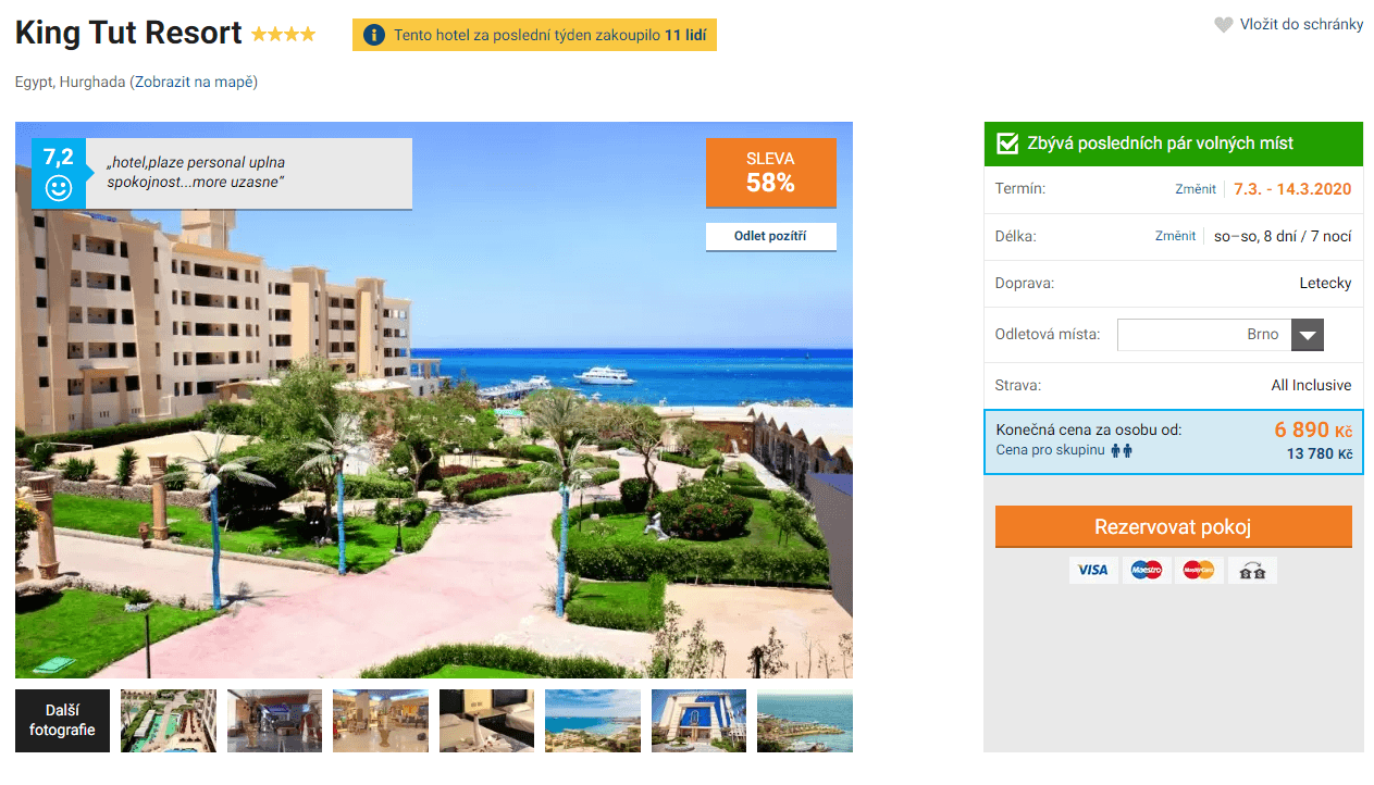 Egypt, Hurghada /✈ Brno / AI / 4⭐/ 8 dní