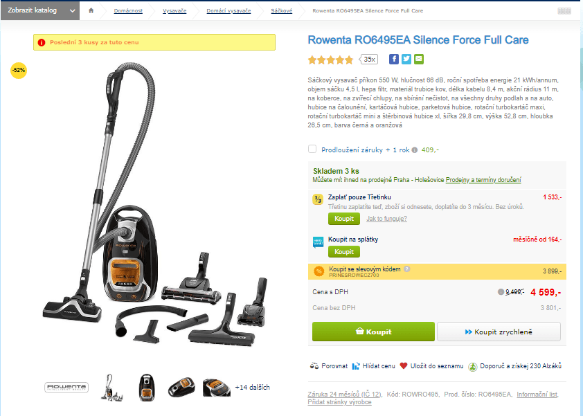 Sáčkový vysavač Rowenta RO6495EA