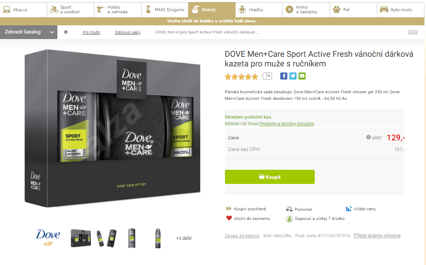 Kazeta DOVE Men+Care Sport Active Fresh