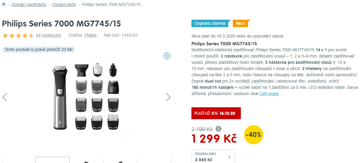Zastřihovač vousů, vlasů Philips - 14 nástavců
