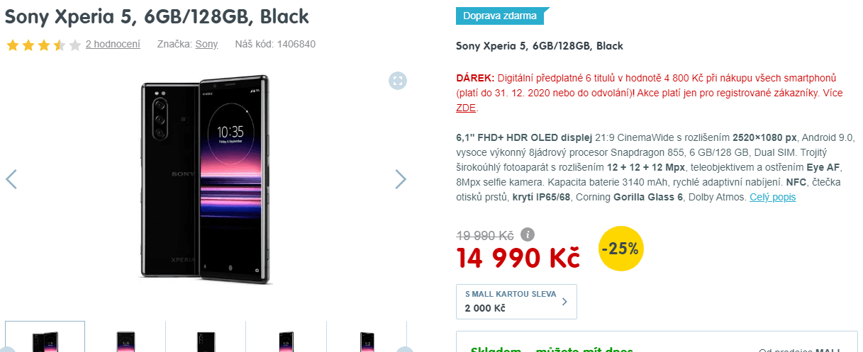 SONY, 8x 2,84GHz, 6GB RAM, 6,1"