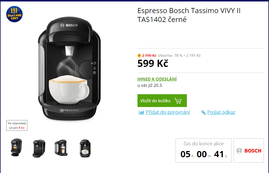 Kávovar na kapsle Bosch TASSIMO Vivy 2