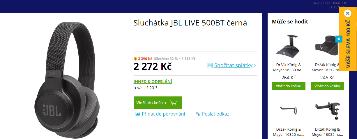 BT sluchátka JBL Live 500BT 
