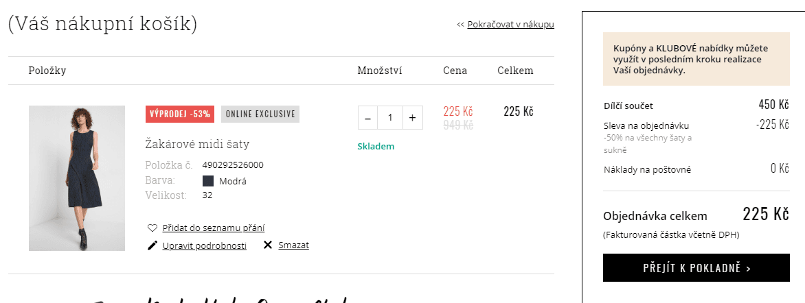 Sleva 50% na všechny šaty a sukně