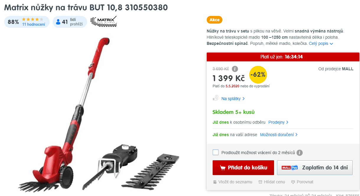 AKU nůžky na trávu a pilka Matrix