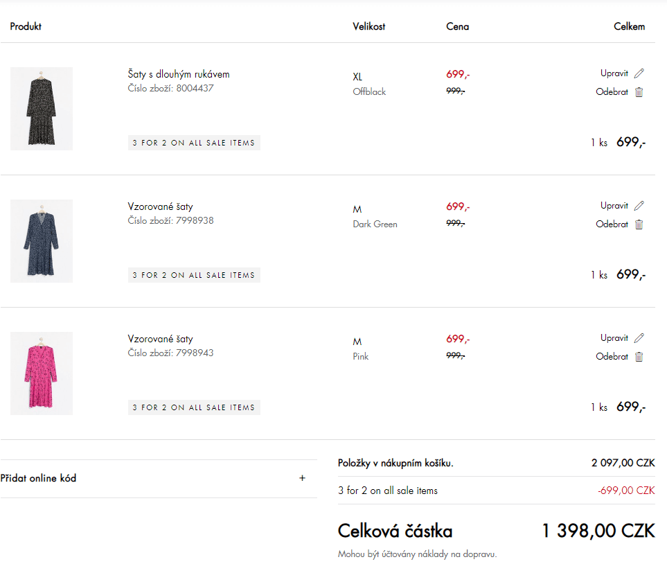Lindex - zboží z výprodeje 3 za 2