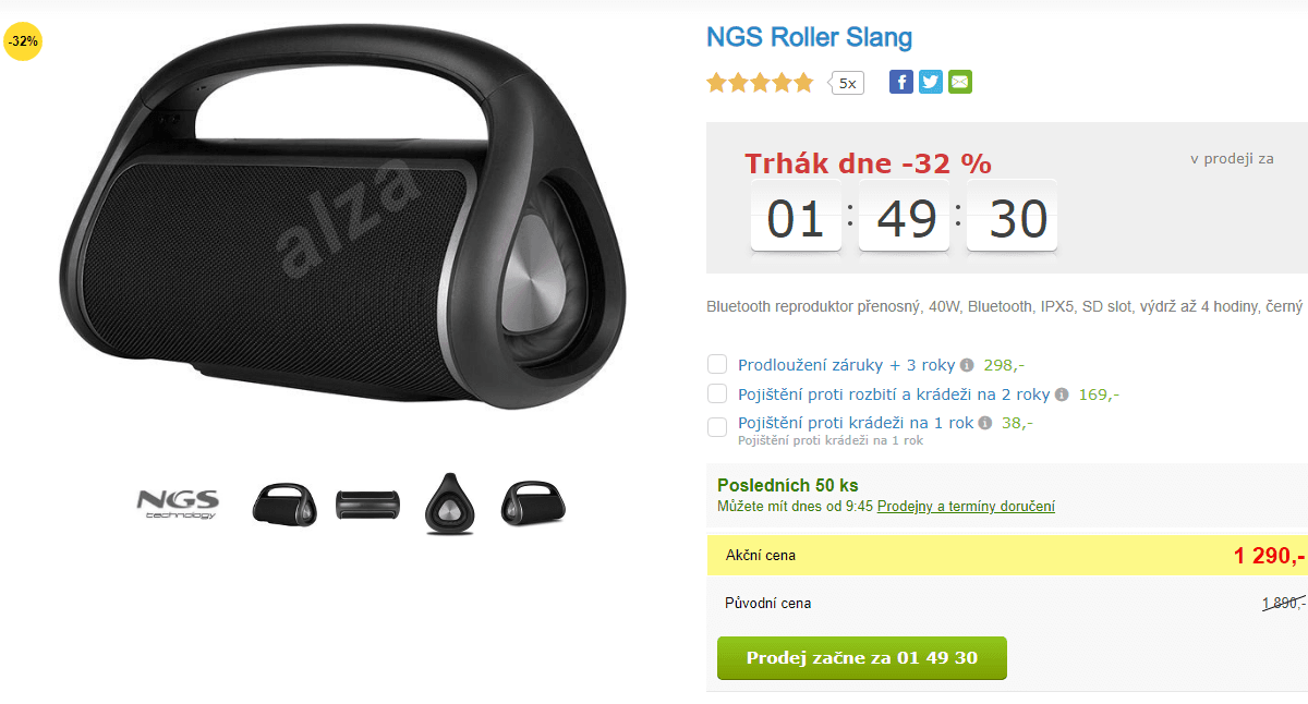 BT reproduktor NGS Roller Slang