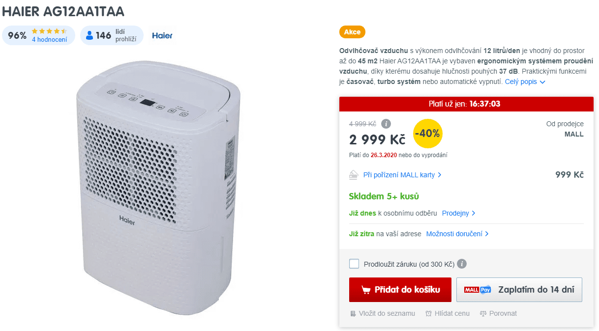 Odvlhčovač vzduchu HAIER AG12AA1TAA