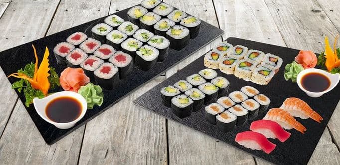 24 ks sushi maki (avokádo, okurka, tuňák) 