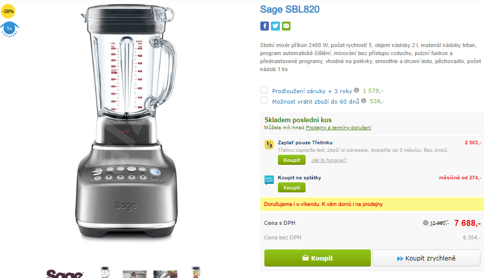 Stolní mixér Sage SBL820