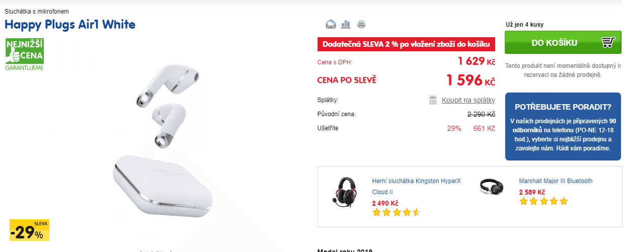 BT sluchátka Happy Plugs Air 1