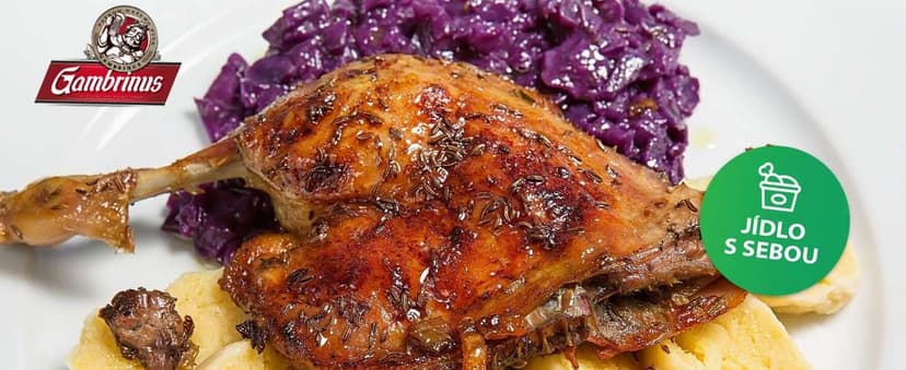 České menu s vývarem, kachnou a nápojem