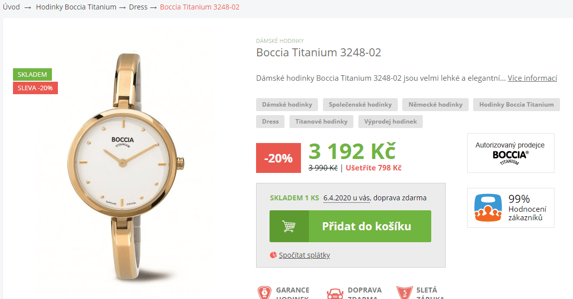 Dámské hodinky Boccia Titanium