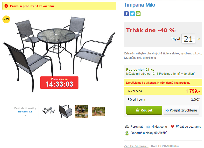 Zahradní nábytek Timpana Milo