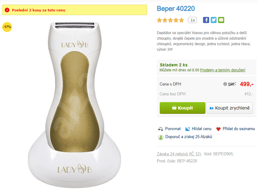 Dámský dobíjecí depilátor Beper