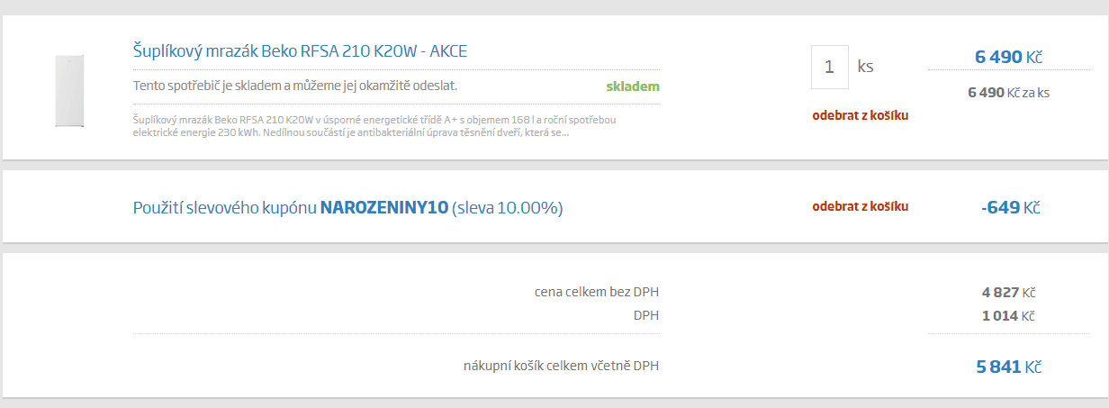 Šuplíkový mrazák Beko, A+, 168 l