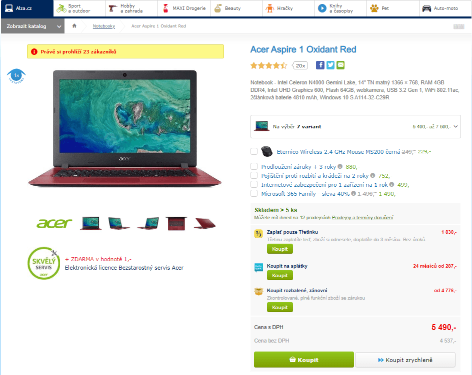 Acer, 2,6GHz, 4GB RAM, 11,6", 1,25kg