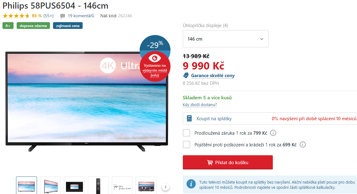 Ultra HD Smart TV, HDR, 146cm, Philips