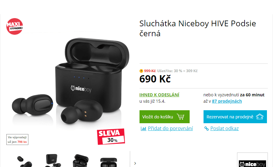 BT sluchátka Niceboy Hive podsie