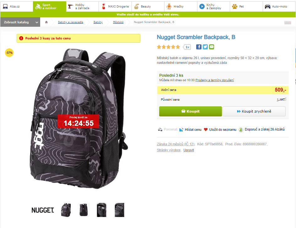 Městský batoh Nugget Scrambler 26 l
