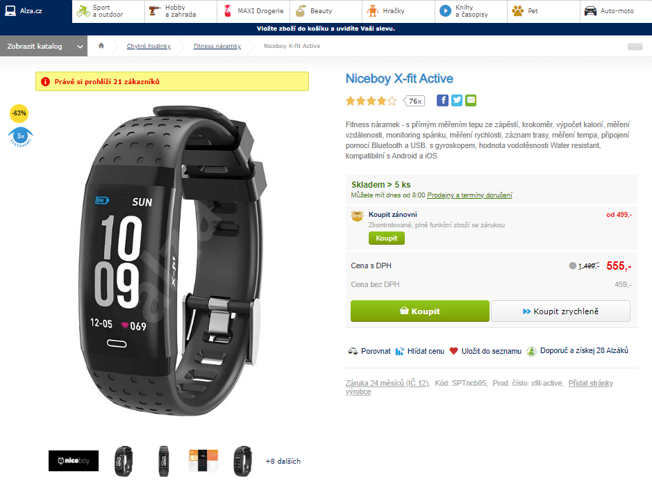 Fitness náramek Niceboy X-Fit Active
