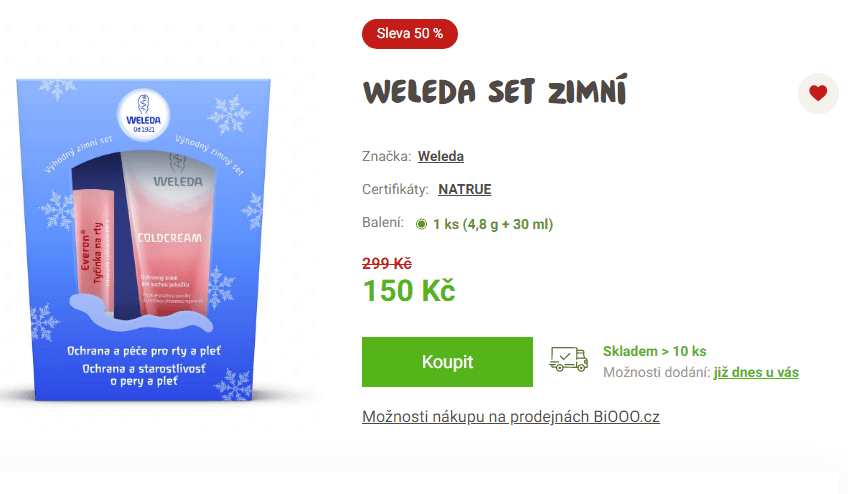 Zimní set Weleda (coldcream a balzám)