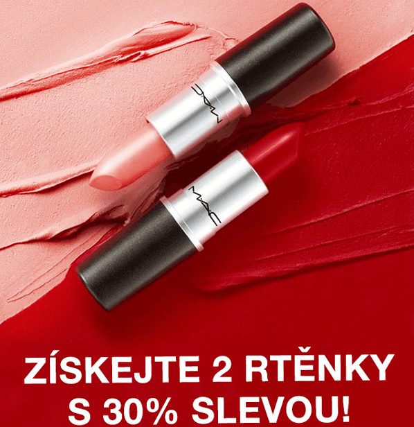 Sleva 30% na nákup 2 rtěnek MAC