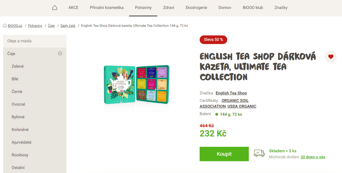 English Tea Shop plechová kazeta 72 ks