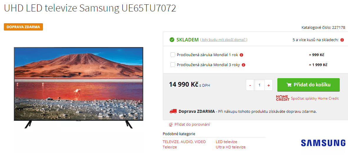 Ultra HD Smart TV, HDR, 164cm, Samsung