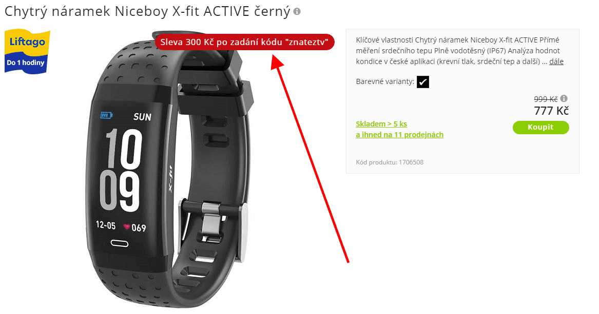 Fitness náramek Niceboy X-Fit Active