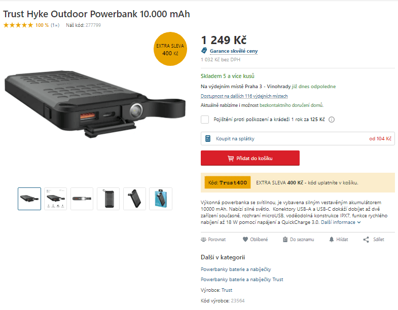 Powerbanka outdoor Trust, 10000 mAh