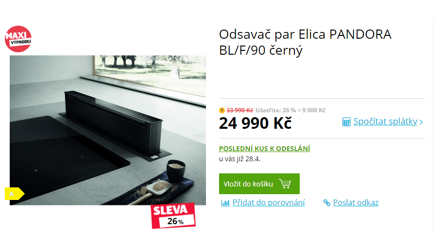 Ostrůvkový výsuvný odsavač Elica Pandora