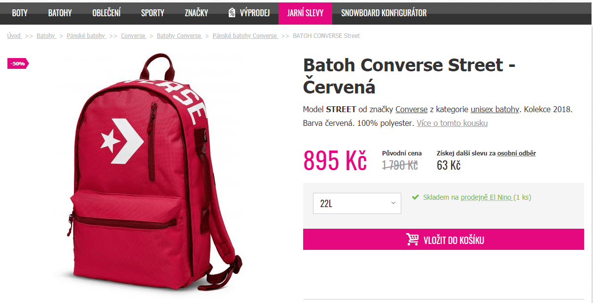 Batoh Converse Street 22 litrů