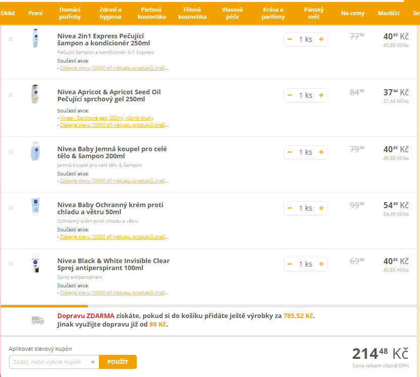 Sleva 100 Kč na zn. Nivea a Labello