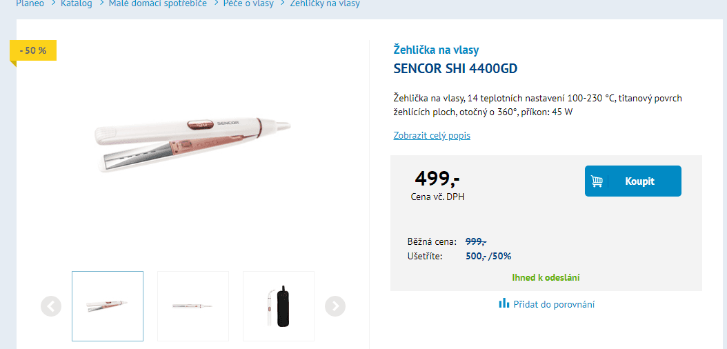 Žehlička na vlasy Sencor, 14 teplot, titan