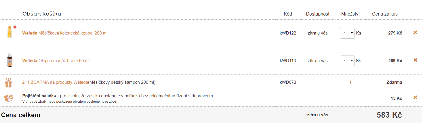 Vivantis - Weleda akce 2+1 zdarma