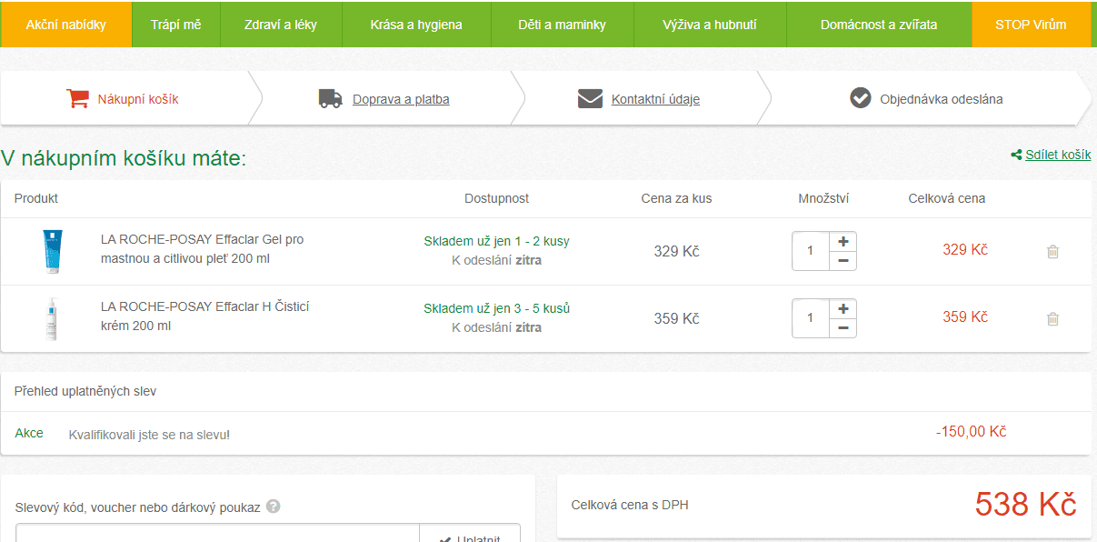 Sleva 150 Kč na nákup La Roche Effaclar