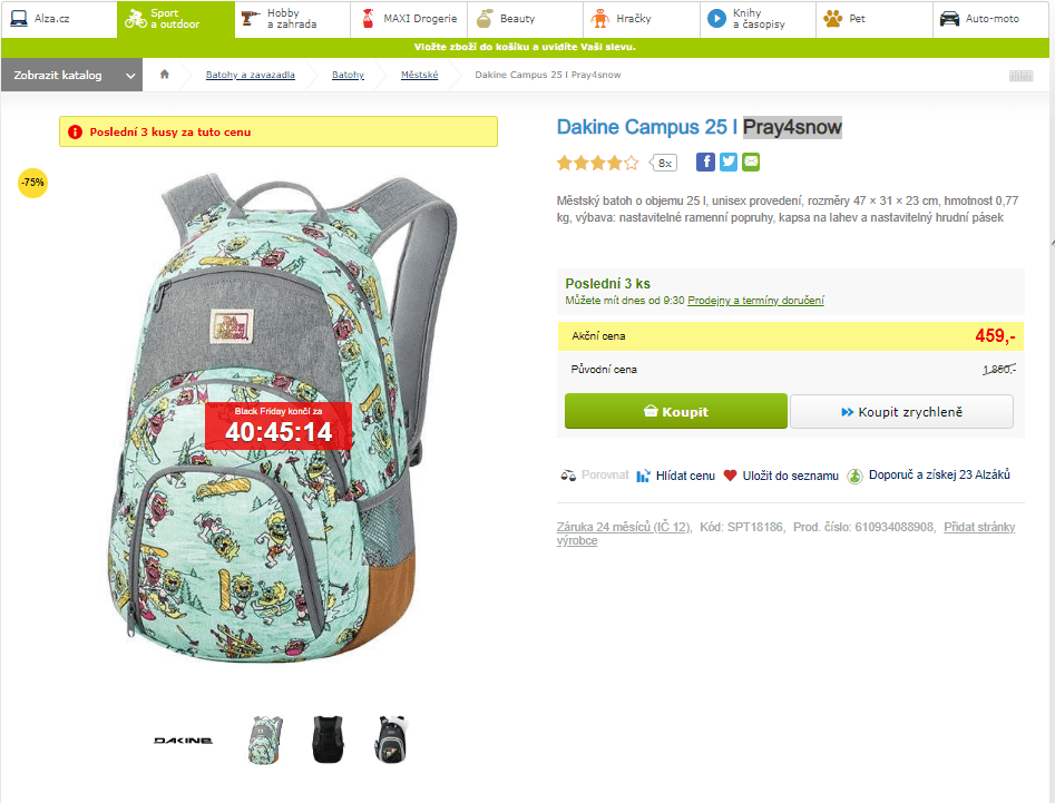 Batoh Dakine campus Pray4snow 25l