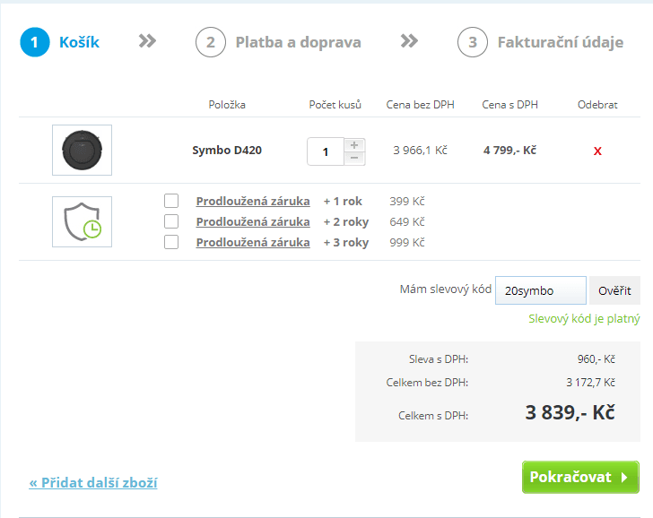 Robotický vysavač Symbo D420