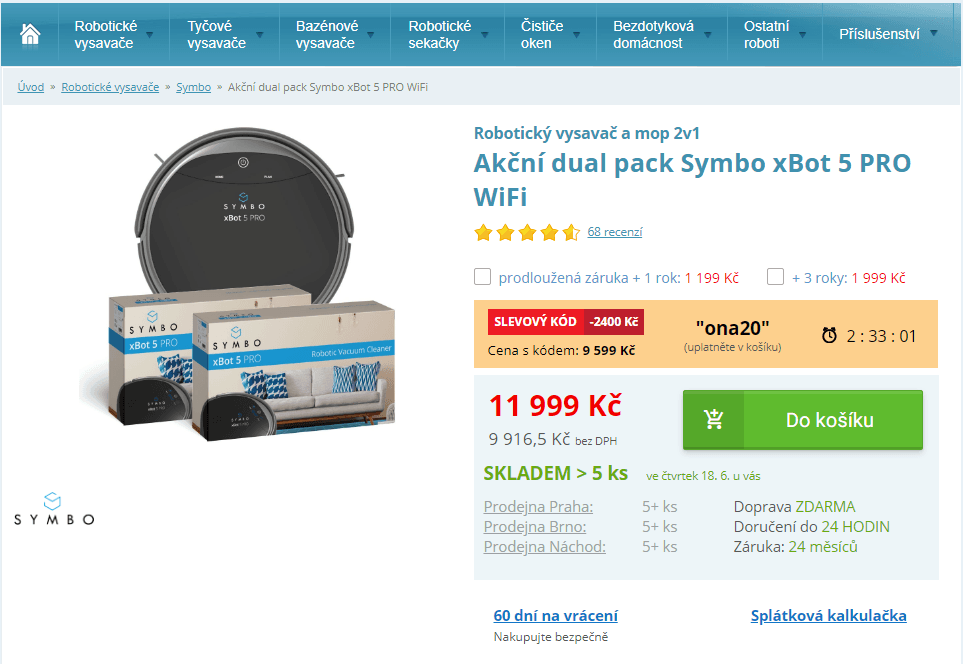 Vysává + mop Symbo xBot 5 PRO WIFI