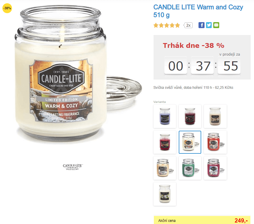 vonná svíčka Candle-lite, 510 gramů