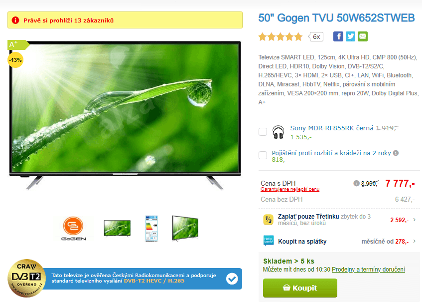 Ultra HD Smart TV, HDR, 125cm, Gogen