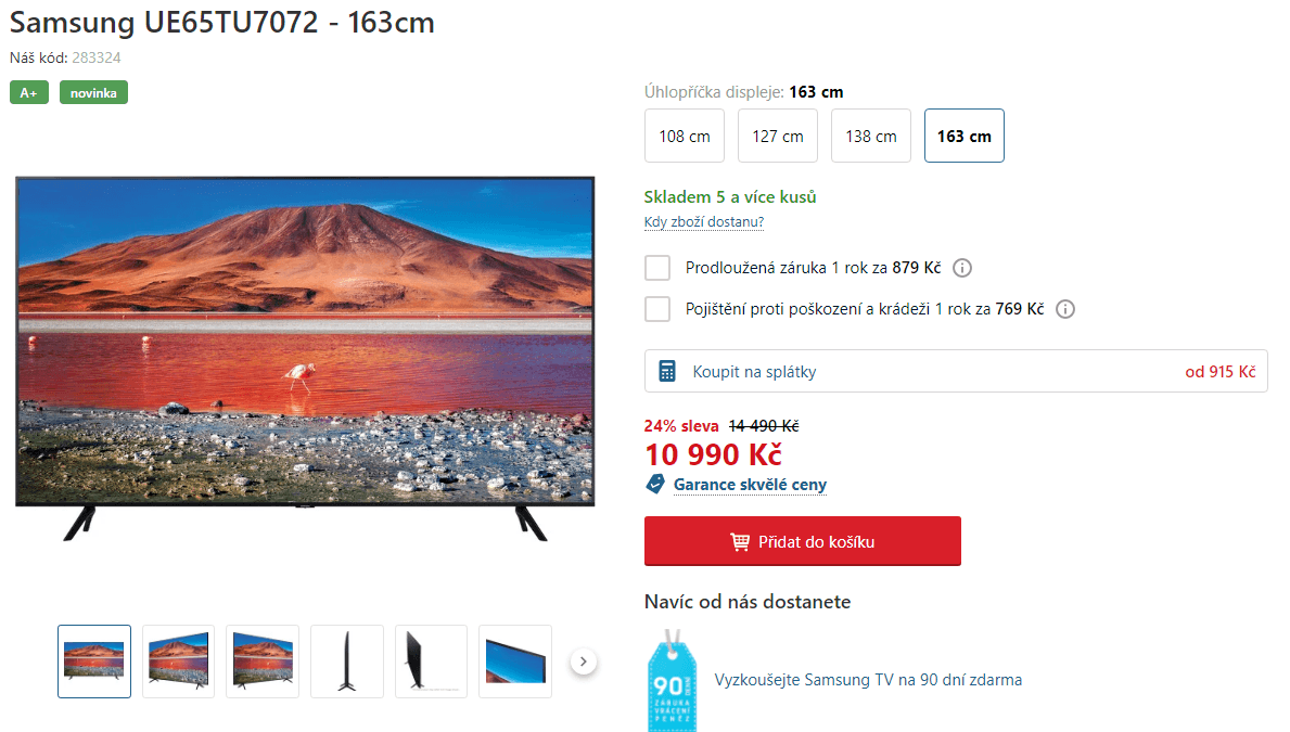 Ultra HD Smart TV, HDR, 164cm, Samsung