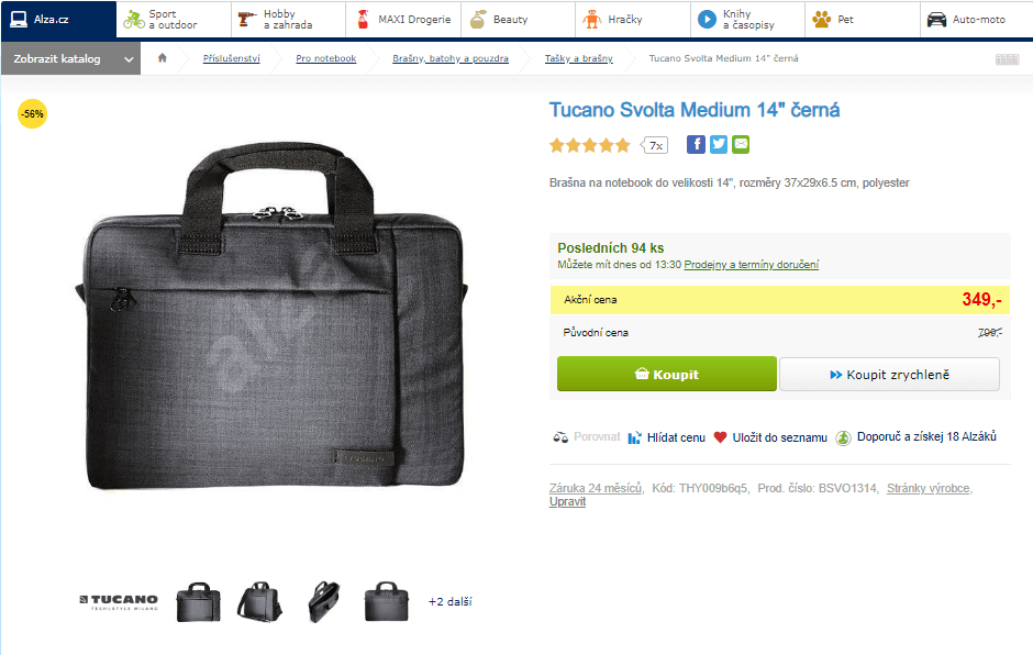 Brašna na ntb Tucano Svolta 14"